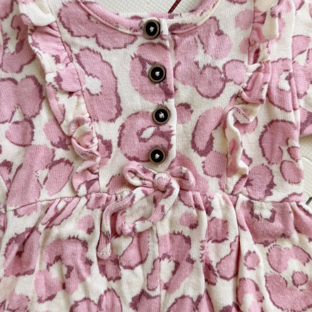 Jessica Simpson Pink Leopard Print Romper - Picture 3 of 8